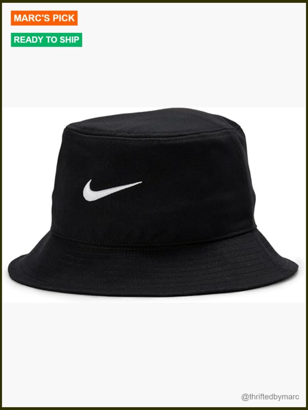 Swoosh Logo Bucket Hat with Adjustable Drawstring